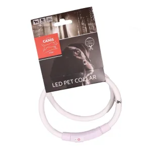 Active Canis, LED Halsbånd USB, Hvid