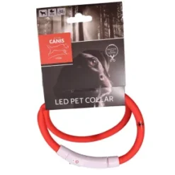 Active Canis, LED Halsbånd USB, Rød