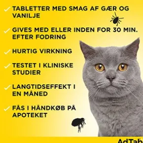 AdTab til katte, 0.5-2 kg, 3 stk - Loppemiddel
