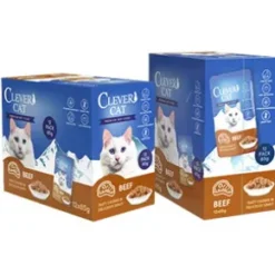 Clever Cat Pouches, Beef, 12-Pack