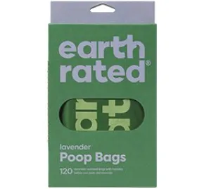 Earth Rated hundeposer med håndtag, Lavendel, 120 stk