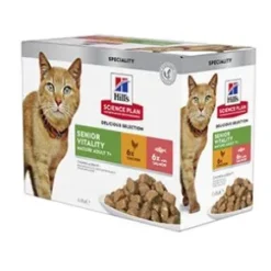 Hills SP Cat Senior Vitality Chicken & Salmon, 12x85g