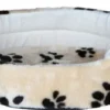 Hundeseng i biege med pote-design