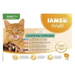 Iams Cat Delights in Jelly Multipack Land & Sea, 12x85g