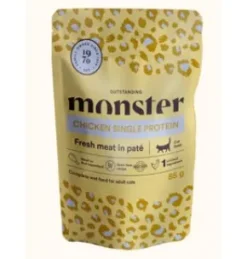 Monster Adult Cat Pouches, Chicken, 85x8g