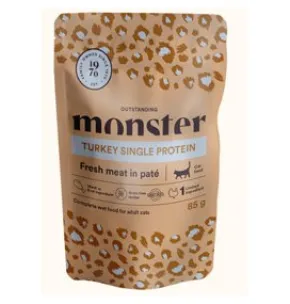 Monster Adult Cat Pouches, Turkey, 8x85g