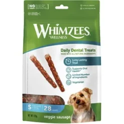 Whimzees Veggie Sausage til små hunde, 28 stk
