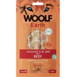 Woolf Earth Noohide flat bar, Beef, Medium, 3 stk